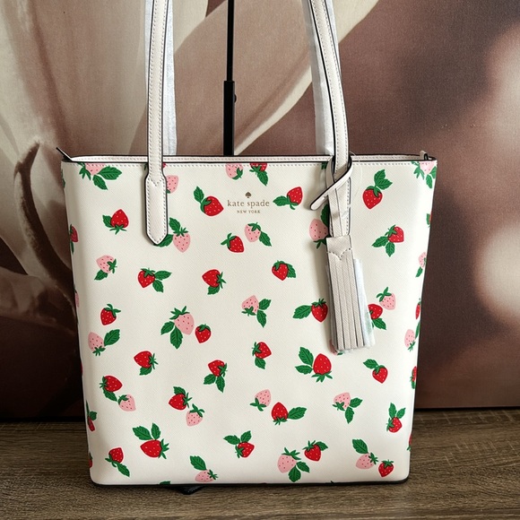 kate spade Handbags - Kate Spade Strawberry Leather Tote NWT